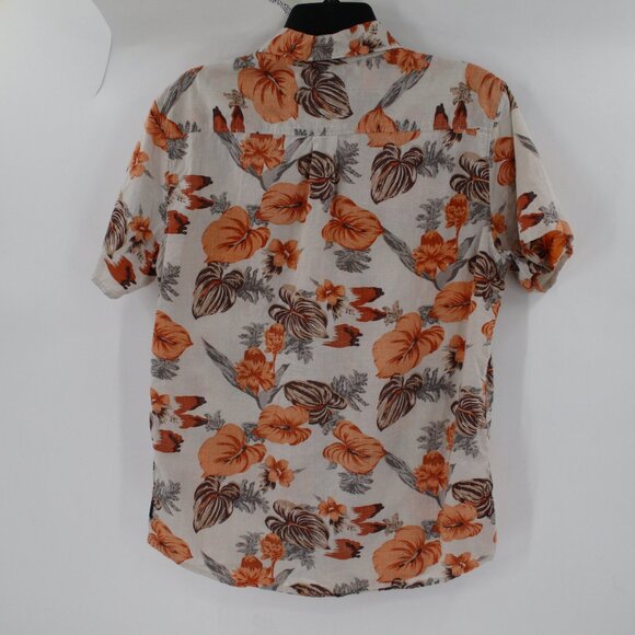 roark Shirt Men's Medium Short Sleeve Button Up Floral Cotton lightweight camp - Picture 7 of 13